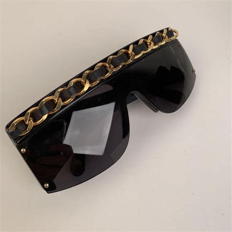 01455 sunglasses chanel|Chanel Vintage 90s Rare Black Leather Chain Sunglasses Mod .